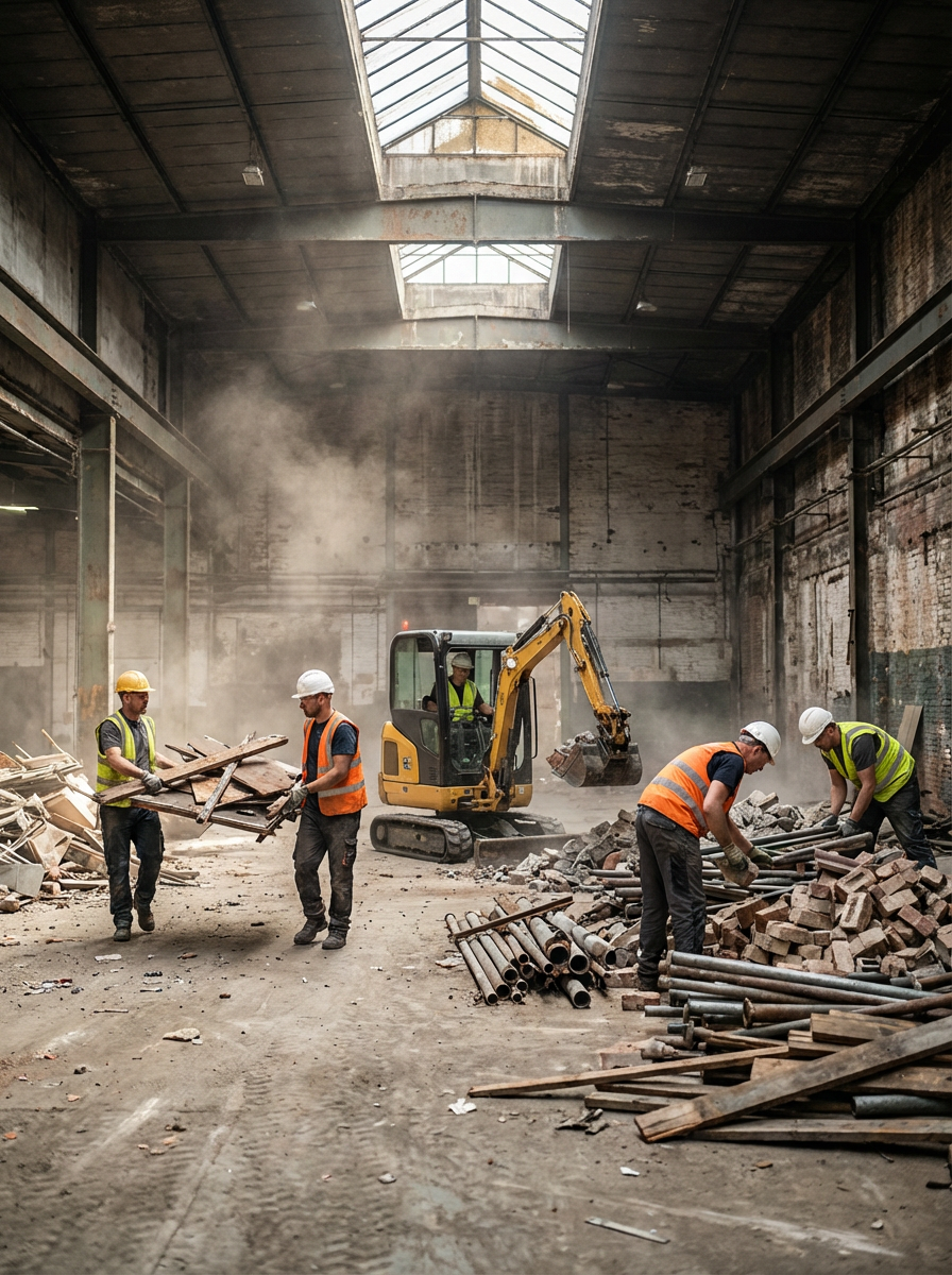 Curage d'un entrepôt industriel